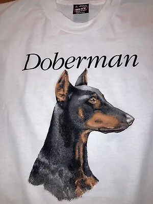 Vintage : NOS  Doberman. Fruit Of The Loom Best Large T-Shirt. Airwaves Graphic • $30.99