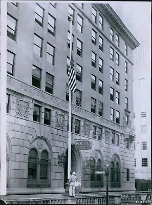 1951 Boston Mass Police Dept Headquarters Flag At Half Mast Historic 6X8 Photo • $19.99