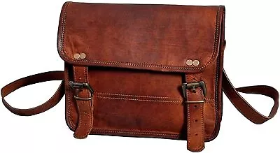 New 10  Inch Leather Messenger Bag Vintage  Crossbody Bags For Men And Women • $65.75