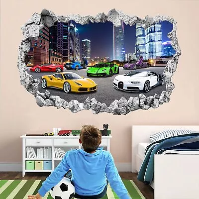 Super Sports Cars Supercar Wall Stickers Mural Decal Poster Print Art Kids Boys • £3.99