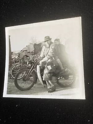 Vintage Snapshot Photo Man & Boy On Motorcycle Reg Bjt 775 • $1.85