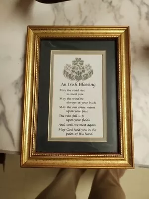 Nice! Framed Vtg Needlepoint Of An Old Irish Blessing- See Pics  • $22.99