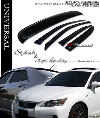 Smoke Sun Shade Vent Window Visors+Sunroof Moon Roof Guard For 01-05 Civic Sedan • $39