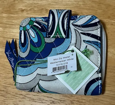 Vera Bradley Mini Zip Wallet Mediterranean White New With Tags * RETIRED • $19.77