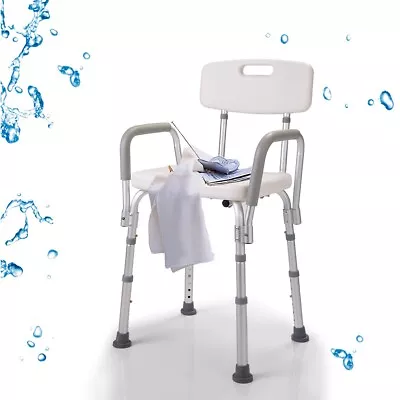 Medical Shower Bath Chair Adjustable Bench Stool Seat W/Detachable Back And Arms • $49.99