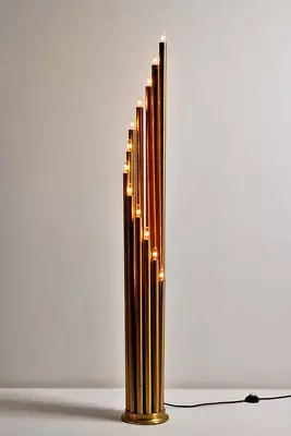 Antiqued Floor Lamp 12 Brass Rods Premium Candle Shape Brass Lamp Modern Light • $986.23