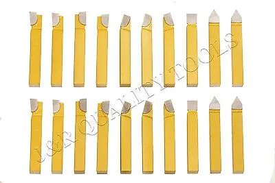 20 Pc 1/4  X 2  Carbide Tipped Metal Lathe Cutters With Six Point Styles New • $24.95