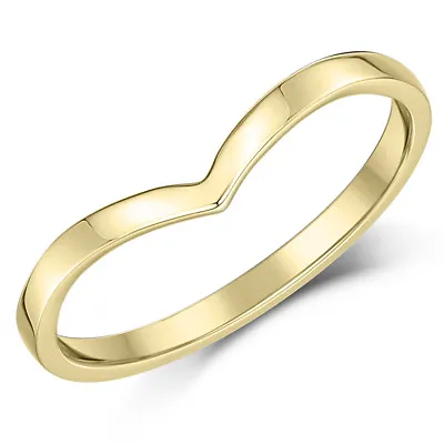 9ct Yellow Gold Wishbone Ring Wedding/Engagement Band Ladies 1.5mm Band Size G-T • £75