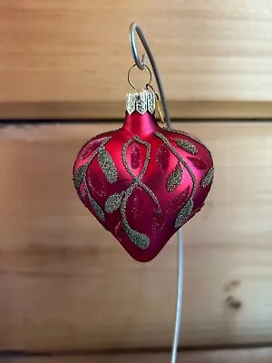 Dept 56 - Glass Embellished Red Heart Ornament– Vintage – Poland - Valentine!! • $9