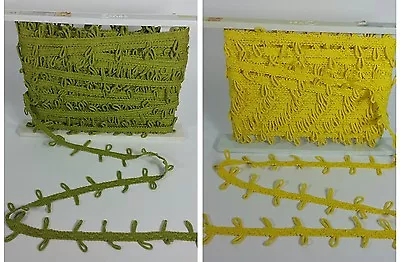 Lot Of 2 Vintage Conso Green (32 Yards) & Yellow Trim (21 Yards) Vat Dyed Loops • $24.99