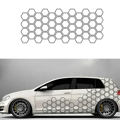 Car Body Waist Line Sticker Honeycomb Graphic Decor Hexagon Decals Accessories • $20.36