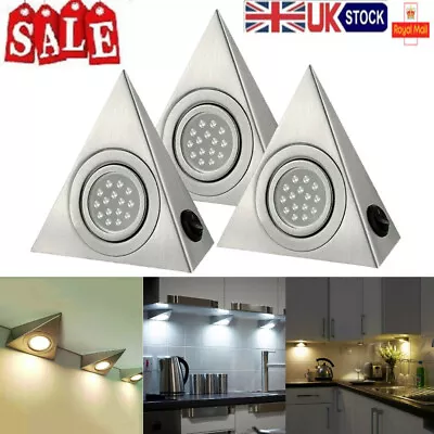 £6.59 • Buy Mains LED Kitchen Under Cabinet Lights Triangle Cupboard Shelf Counter Closet UK