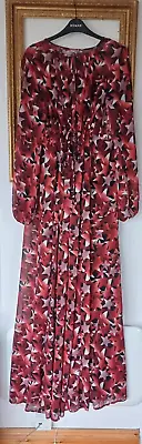 ASOS Maternity Maxi Long Dress Red Star Print Size 20 Tall 22 • £25