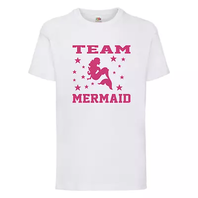 Team Mermaid - Girls Childrens Kids T-Shirt - Mermaid Themed Party T-Shirts • £11.99