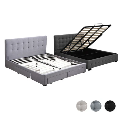 $320.99 • Buy Levede Bed Frame Double Queen King Fabric Mattress Base Gas Lift Storage Drawer