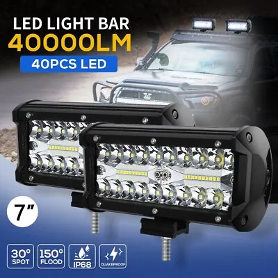 2x 7inch CREE LED Work Light Bar Spot Flood Work Driving Lights OffRoad 4WD AU • $24.37