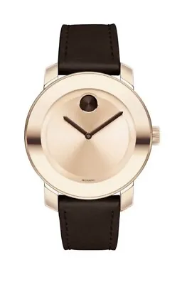 Brand New Movado Bold Women’s Rose Gold Dial Brown Leather Strap Watch 3600380 • $399