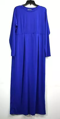 Verona Womens Royal Blue Long Sleeve Crew Neck Casual A Line Dress 3XL • $49.99