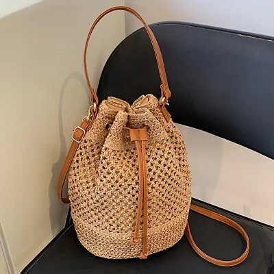 Hand Woven Handbag Women Shoulder Messenger Beach Fashionable Crossbody Bag • $15.94