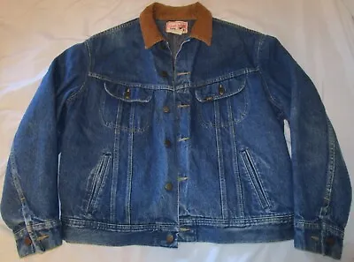 Vintage Lee Storm Rider Blanket Lined Jean Jacket 44 Regular Union Made • $130