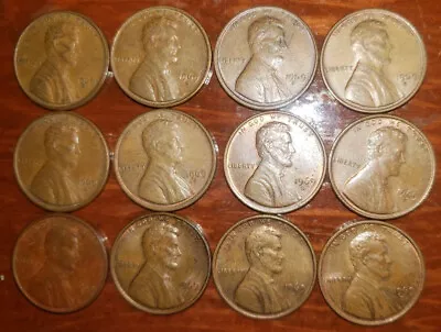 1969-S Lincoln Memorial Cent Penny - Lot Of 12 - VG Condition • $3.95