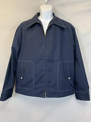 Vintage 60s 70s McGregor  Windbreaker Jacket Mens Sz 46 Flap Pockets Top Stitch • $101.62