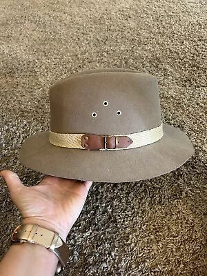 VTG Mallory By Stetson Wool Felt Gray Outland Fedora Hat  Size 7 1/2 • $40