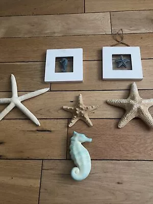 Nautical Star Fishstar Fish Framesea Horse Frame& Ceramic Sea Horse • £5