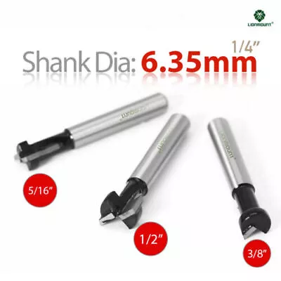 3pcs 1/4  Shank Keyhole T-Slot Router Bits SET HEX Bolt TCT 3/8  5/16  1/2  • $14.61