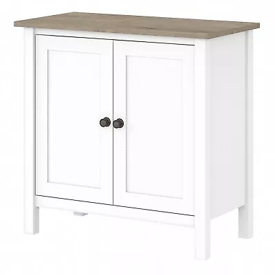 Bush Furniture Mayfield 30 Storage Cabinet With 2 Shelves Pure White/Shiplap • $170.82