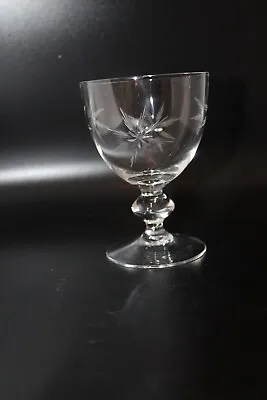 VINTAGE  Liqueur Cordial Stemware 4 Oz.  CUT STARS Clear Crystal Dainty • $8.50