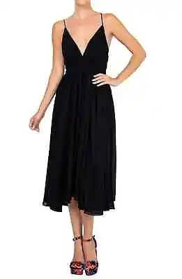 New Meghan La Los Angeles Enchanted Garden Midi Dress Size S Black Nordstrom • $69