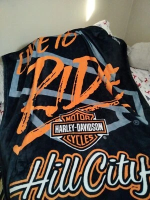 $31.99 • Buy Harley Davidson Fleece Throw Blanket  Hill Country 