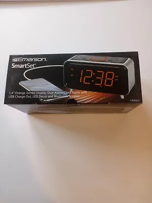 SmartSet Dual Alarm Clock Radio With Bluetooth Speaker And 1.4  Orange • $14