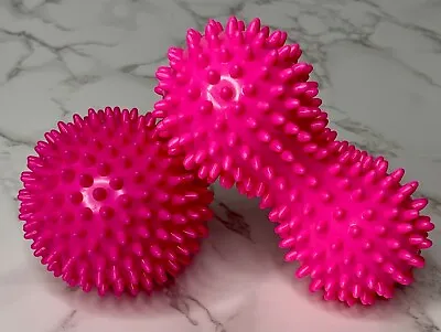 2x) Peanut Foot Massager + Spikey Ball Lot Trigger Points Myofascial Pain Pink • $10.95