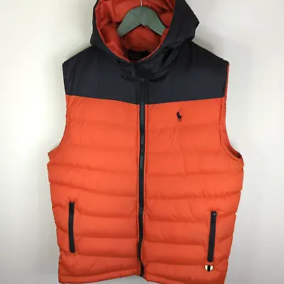 Vintage Polo Ralph Lauren Puffer Jacket Mens XL Hooded Vest (See Description) • $67.88