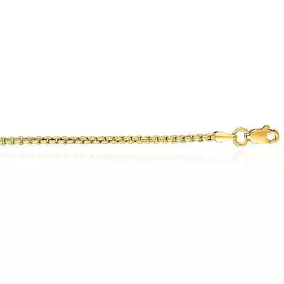 14K Yellow Gold Hollow 1.8mm Round Box Chain Necklace 16 -24  • $263