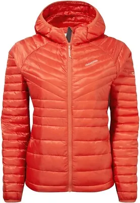 Craghoppers Womens ExpoLite Hooded Insulated Jacket CWN279 Navy / Ember Orange • £44.95