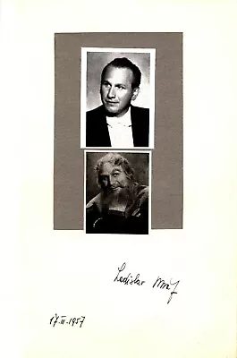 LADISLAV MRAZ Tragic Opera Bass-Baritone Autographed Photo 1957 • $50