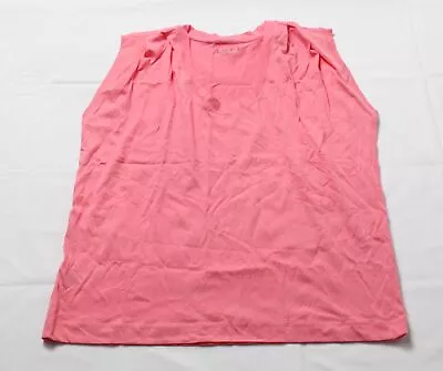 Loft Women's Pleated Soft Knit Scoop Neck Muscle Tee JW7 Punch Pink Medium NWT • $10.35