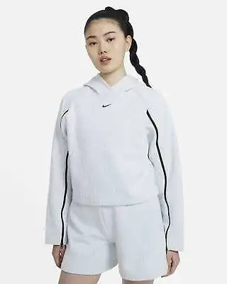 $69.33 • Buy Nike NSW Tech Pack Checkered Hoodie CZ9795 100 Light Grey/White New Women's Sz L