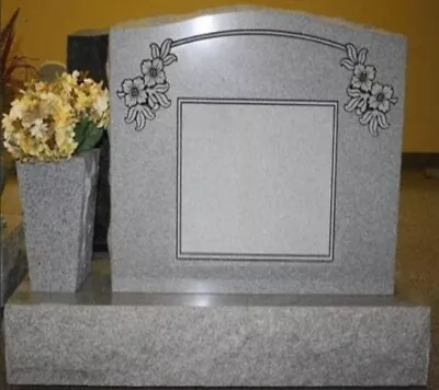Georgia Gray Headstone Cemetery Marker With Dogwood Blooms ***incl Vase*** • $1195
