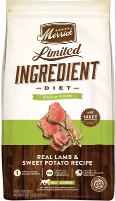 Merrick Limited Ingredient Diet Grain-Free Lamb & Sweet Potato Dry Dog Food22lb • $47.86