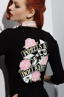 Wheels And Dollbaby Classic Cardi Pink Rose Logo Sz 8 • $40