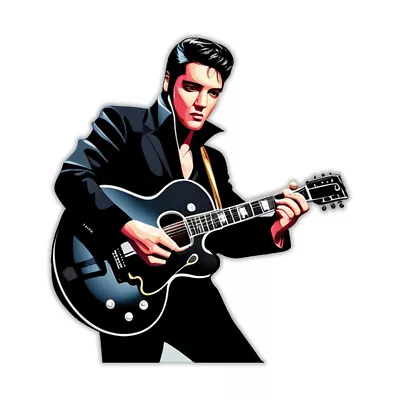 Elvis Sticker King Rock Presley Music Vinyl Car Decal Guitar Wall Art Stickers • $4.99