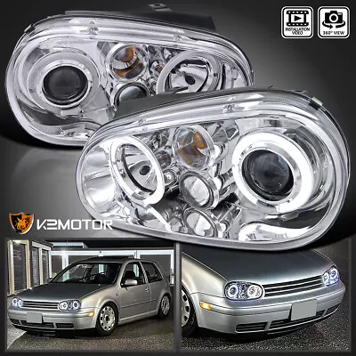 Fits 1999-2006 VW Golf GTI MK4 1999-2002 Cabrio Halo Projector Headlights Pair • $118.38