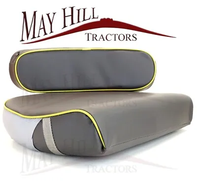 Massey Ferguson 35 65 135 165 178 Tractor Seat Cushion & Back Rest Grey Yellow • £47.20