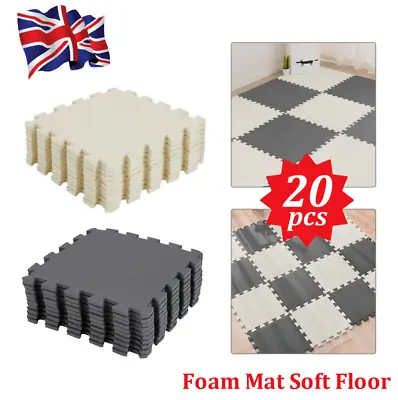 20Pcs Large Eva Foam Mat Soft Floor Tiles Interlocking Play Kids Baby Mats Gym • £12.99