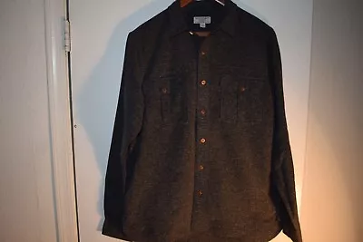 Wallace & Barnes EUC Dark Gray Button Up Long Slv Flannel Shirt Men's M J. Crew • $22