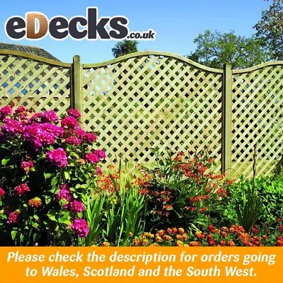 St Meloir Trellis Lattice Fence Panels 1.8m X 1.8m Pressure Treated Decorative • £95.99